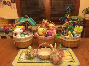 The kids' easter baskets.